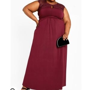 AVENUE PLUS SIZE ESTELLA Lace Maxi Dress